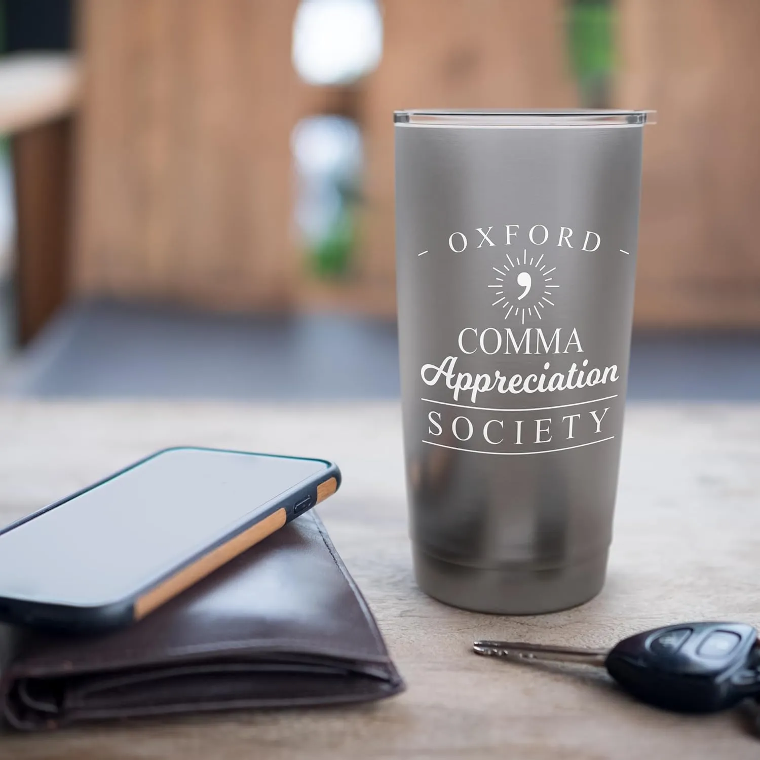 Oxford Comma Appreciation Society Grammar Gift Stainless Steel Insulated Tumbler