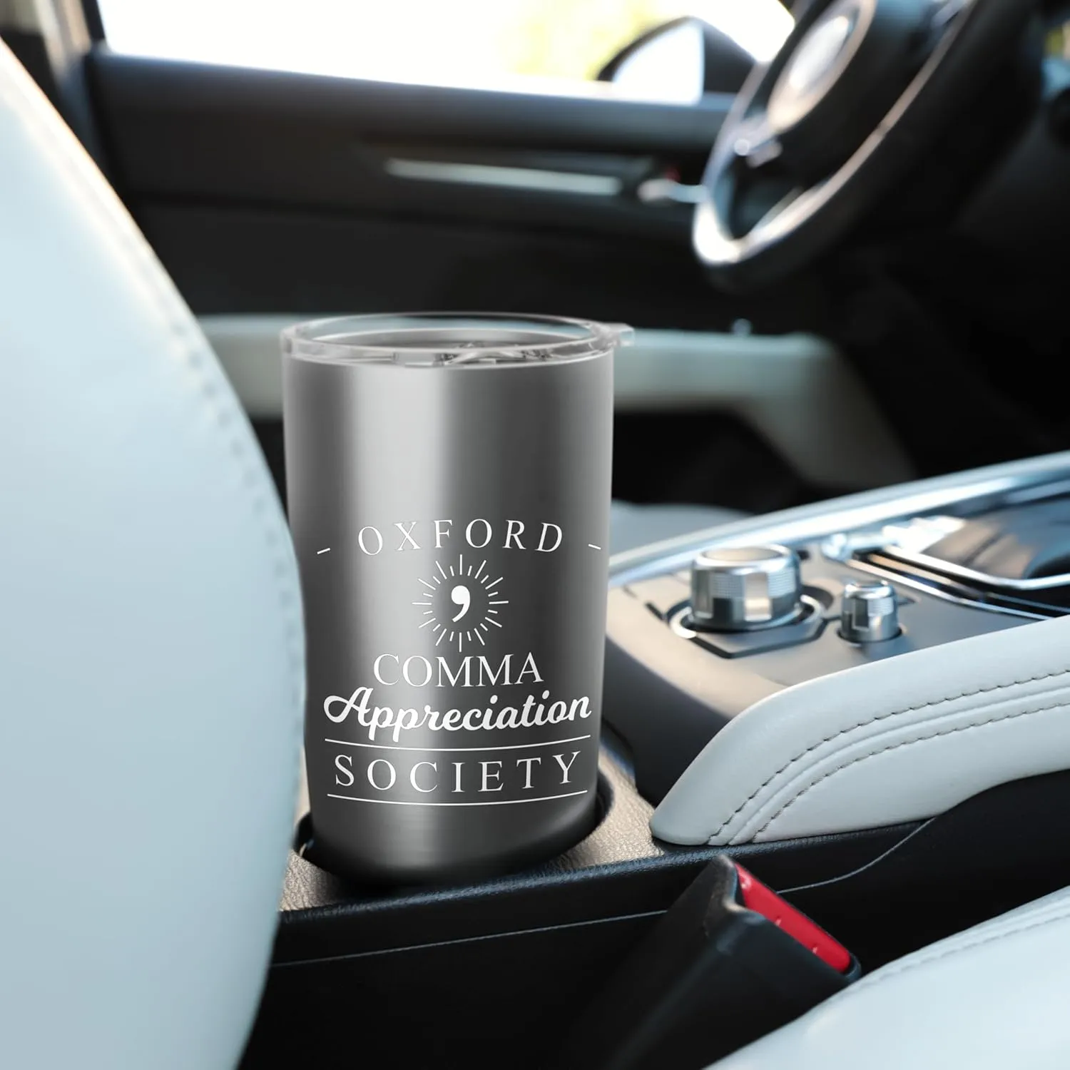Oxford Comma Appreciation Society Grammar Gift Stainless Steel Insulated Tumbler