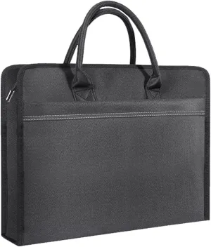 Oxford Document Bag with Handle and Meeting Office Organizer Handbag Briefcase for Carrying Paper Files 1 Pack Black