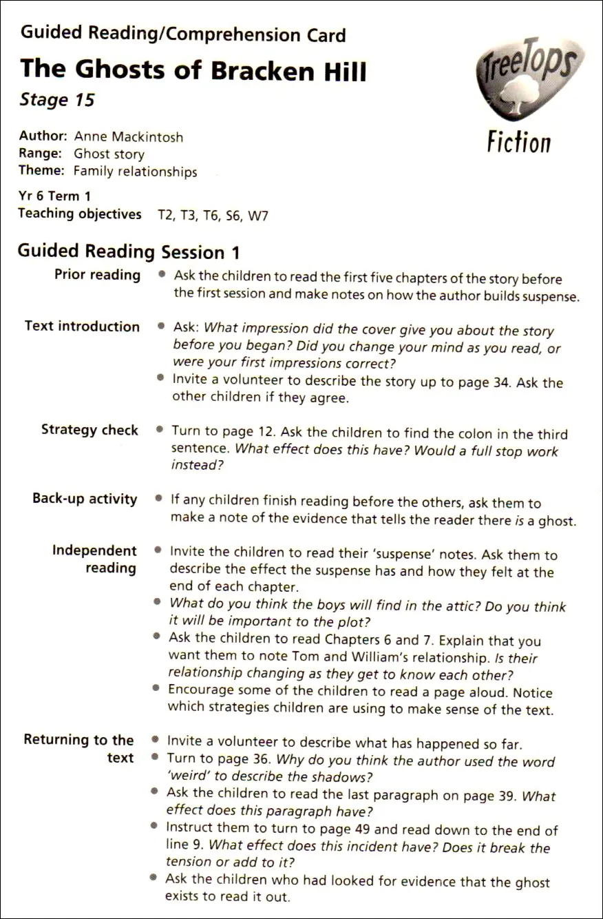 Oxford Reading Tree: Stage 15: TreeTops Stories: Guided Reading Cards School & Library Binding – September 29, 2005