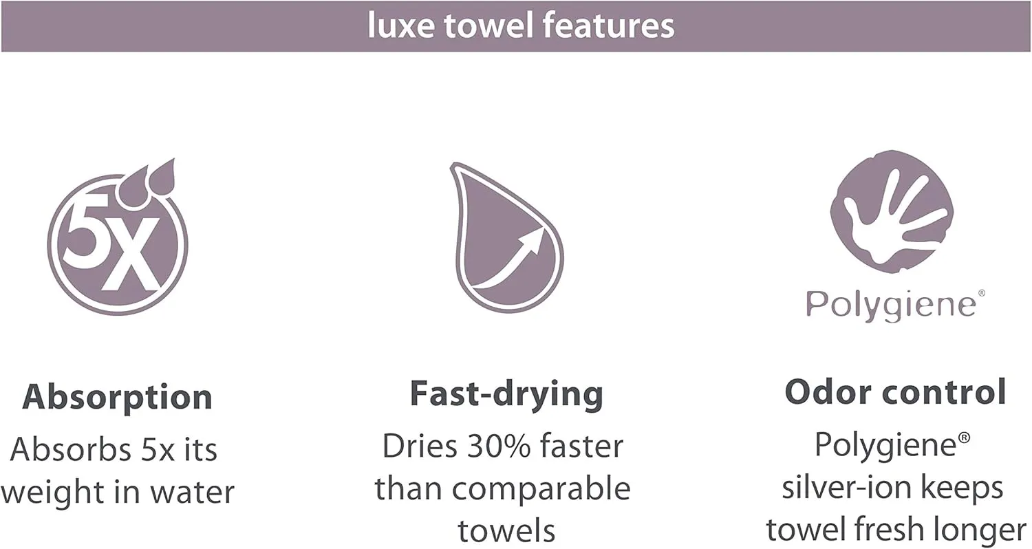 PackTowl Luxe Quick Dry Microfiber Towel for Beach and Travel