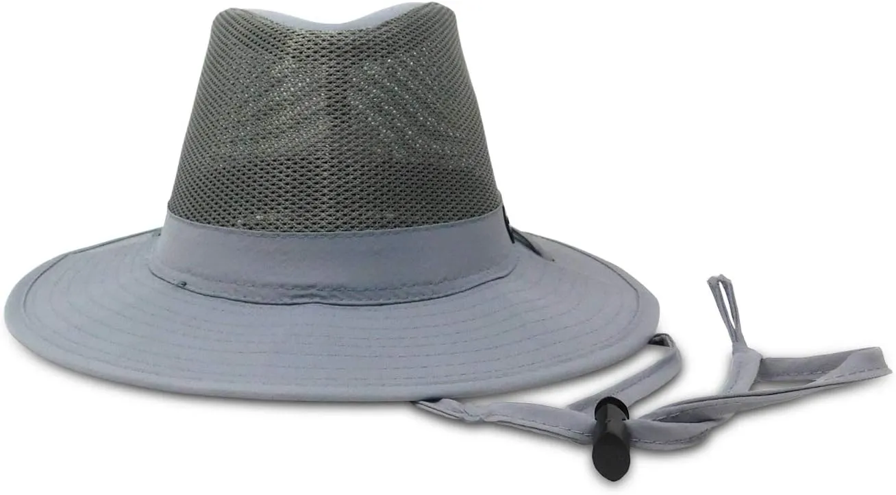 Panama Jack Nylon Mesh Safari Hat - Lightweight, UPF (SPF) 50  Sun Protection, 2 1/2" Big Brim, Chin Strap