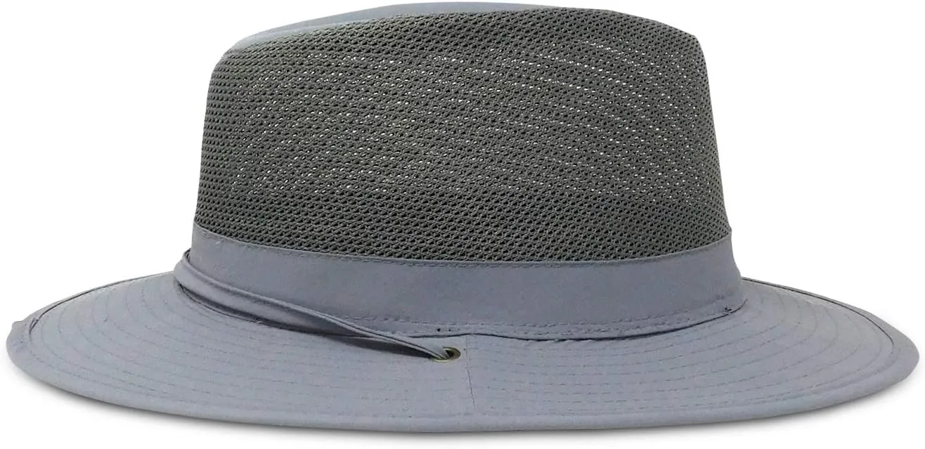 Panama Jack Nylon Mesh Safari Hat - Lightweight, UPF (SPF) 50  Sun Protection, 2 1/2" Big Brim, Chin Strap