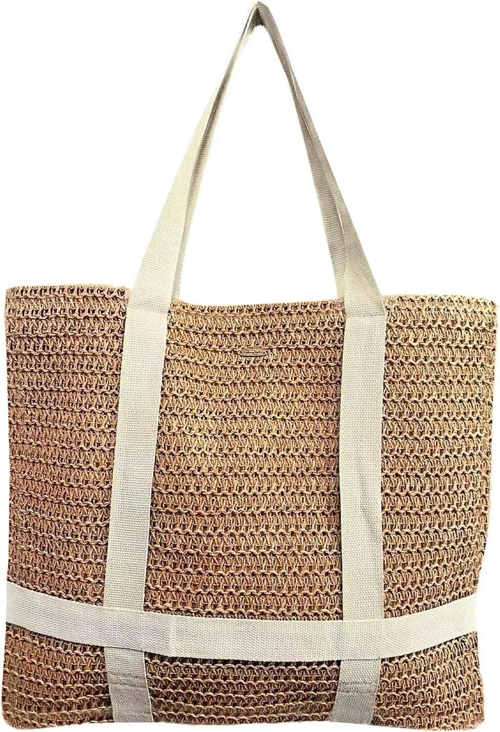 Panama Jack Women's Hat Carrying Toyo Straw Large Beach Tote Bag