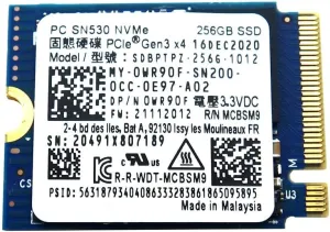PC SN530 256GB M.2 2230 NVMe PCIe Gen3 x4 SSD Solid State Drive SDBPTPZ-256G-1012 Compatible Replacement Spare Part for Western Digital Compatible and Laptop Systems