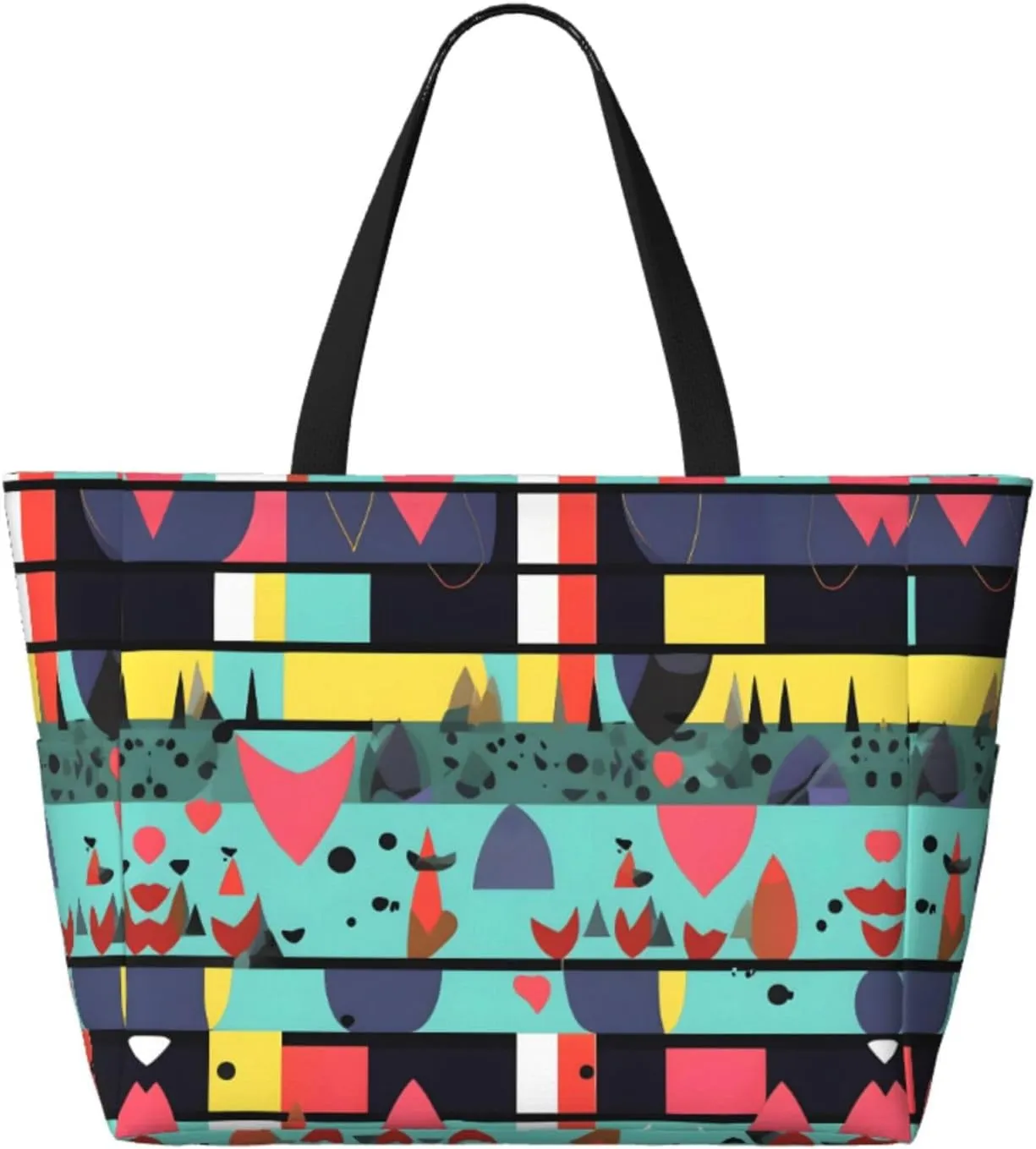 Peacock Flowers Spacious Large Capacity Beach Travel Bag - Foldable Beach Bag Tote Bag With Zipper