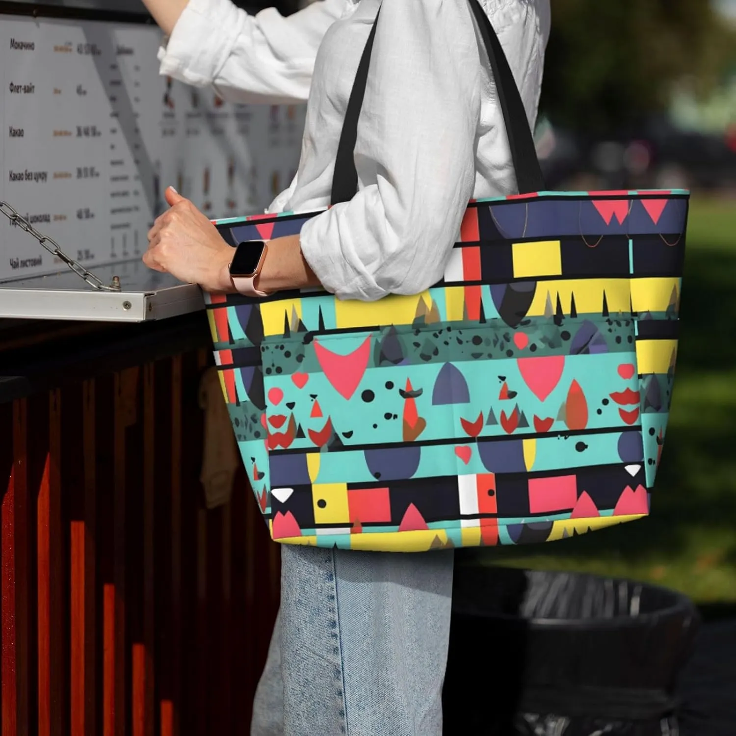 Peacock Flowers Spacious Large Capacity Beach Travel Bag - Foldable Beach Bag Tote Bag With Zipper