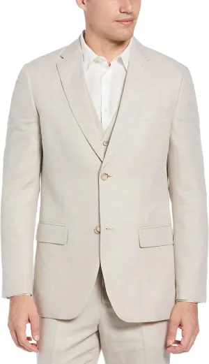Perry Ellis Men's Regular Fit Linen-Blend Suit Jacket with Chest Pocket