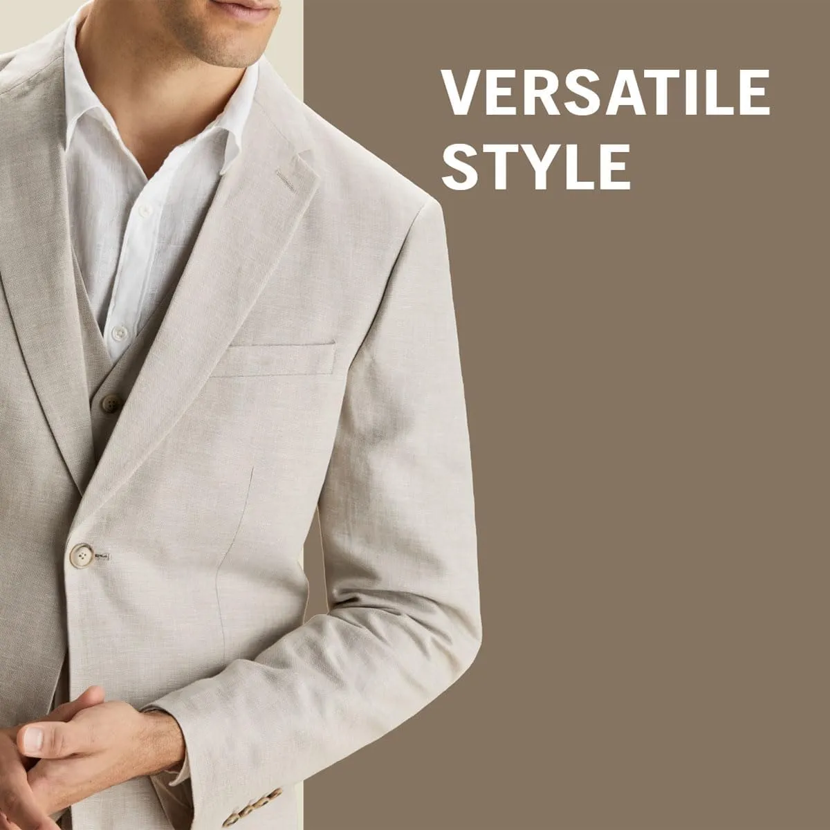 Perry Ellis Men's Regular Fit Linen-Blend Suit Jacket with Chest Pocket