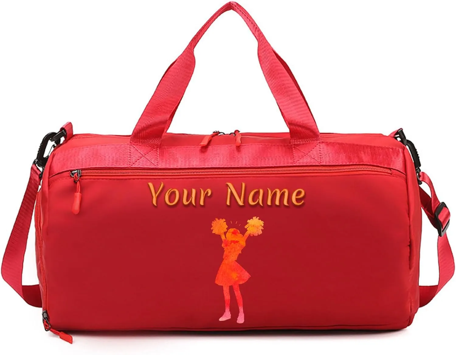 Personalized Duffle Bag with Name Photo, Custom Duffle Gym Bags with Wet Dry Pockets & Shoe for Dance Sport Travel, Personalized Gym Bag for Women Men