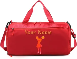 Personalized Duffle Bag with Name Photo, Custom Duffle Gym Bags with Wet Dry Pockets & Shoe for Dance Sport Travel, Personalized Gym Bag for Women Men