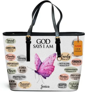 Personalized Leather Tote Bags For Women - Christmas Gifts For Women - Christian Gifts