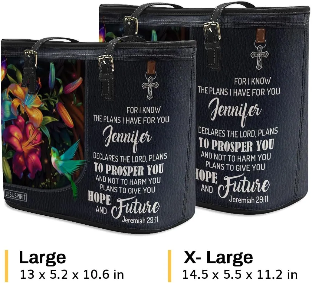 Personalized Leather Tote Bags For Women - Christmas Gifts For Women - Christian Gifts