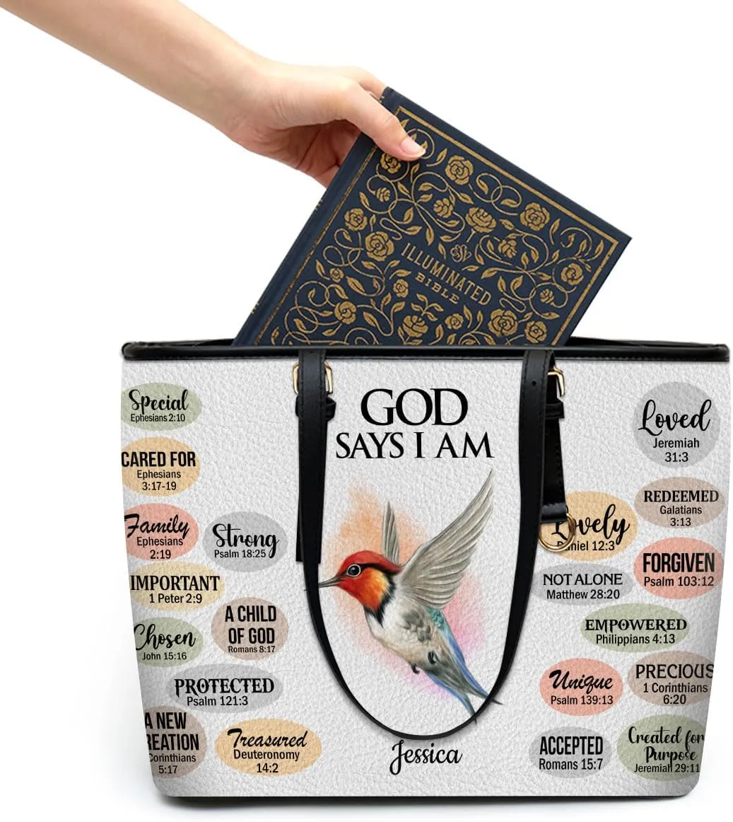 Personalized Leather Tote Bags For Women - Christmas Gifts For Women - Christian Gifts