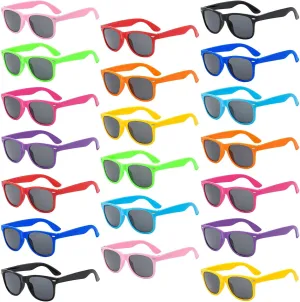 Pibupibu 10/20 Packs Adults Wholesale Neon Colors Square Retro Style Party Favors Sunglasses