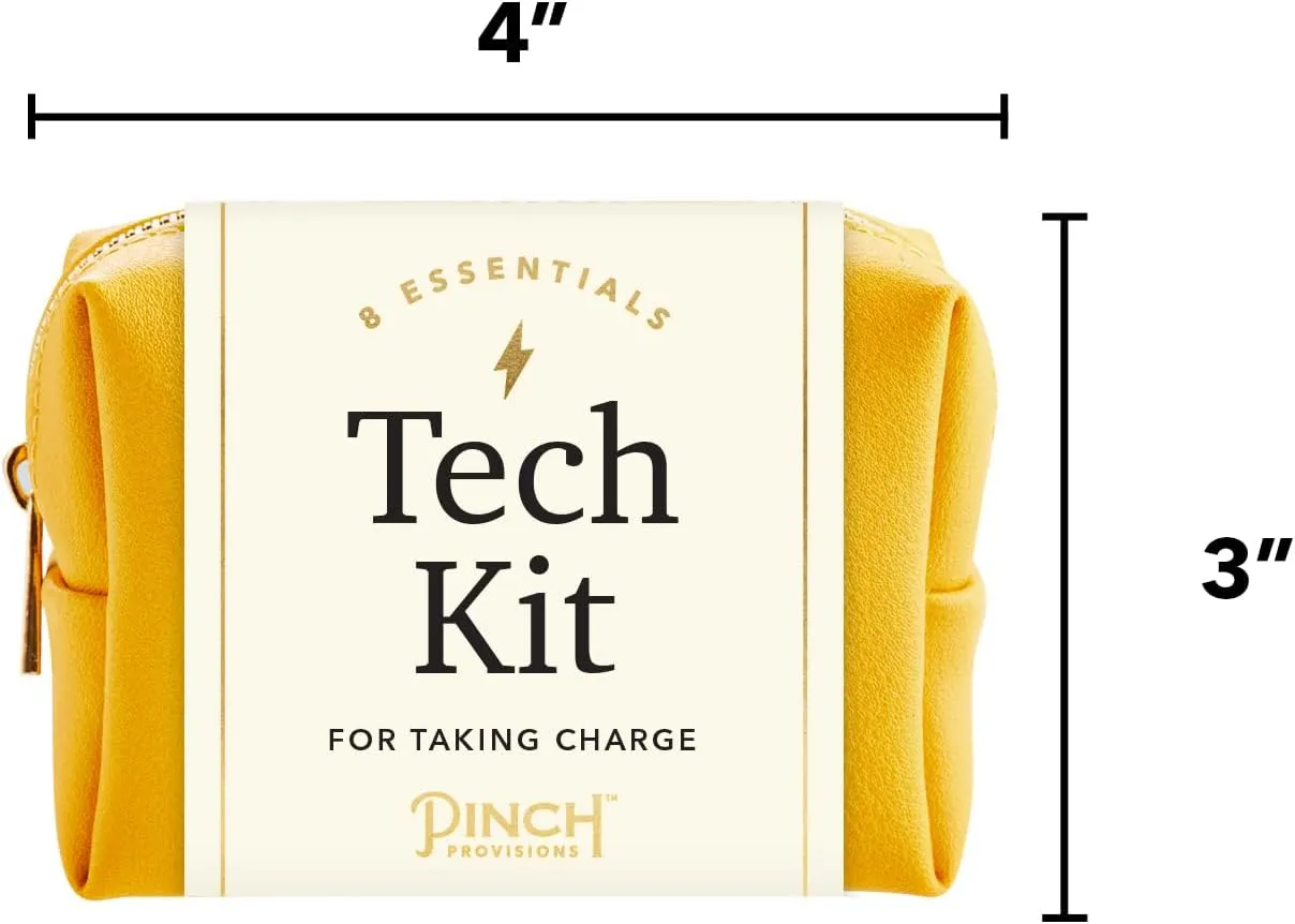 Pinch Provisions Mid-Size Tech Kit, Includes 8 Professional Technology Essentials, Perfect for Remote Work, Personal Office Accessories, & Gifting at Work (Mustard)