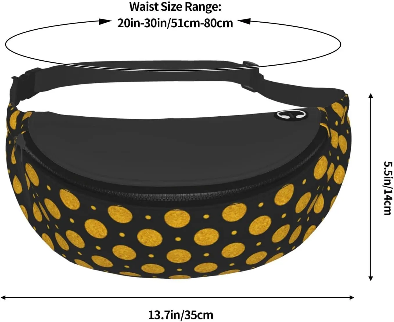 Polka Dots Fanny Waist Bag Pack Casual Chest Bag Waist Packs Everywhere Belt Bag Sling Bag for Women Men