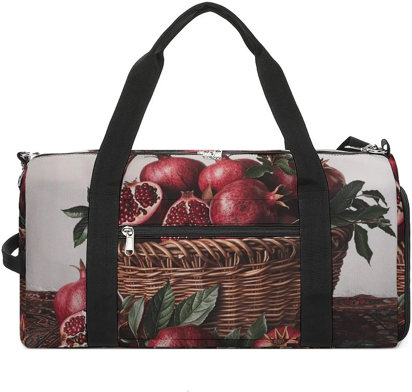 Pomegranates in Basket Gym Bag Sport Gym Tote Bag Lightweight Duffle Bag Carry On Weekender Bags for Women Men