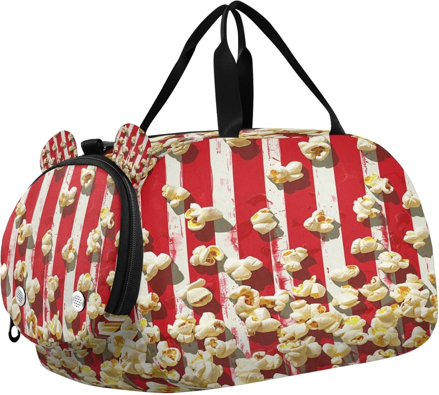 Popcorn Kids Overnight Sports Duffel Bags with Shoe Compartment & Wet Pocket Travel Sport Gym Bag for Girls Boys