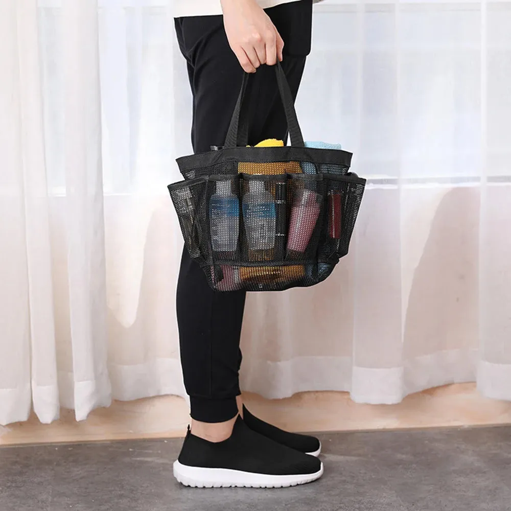 Portable Mesh Shower Bag: Organized Toiletry Storage for On-the-Go