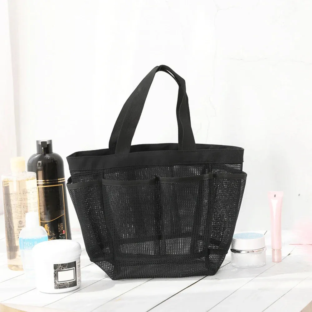 Portable Mesh Shower Bag: Organized Toiletry Storage for On-the-Go