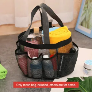 Portable Mesh Shower Bag: Organized Toiletry Storage for On-the-Go