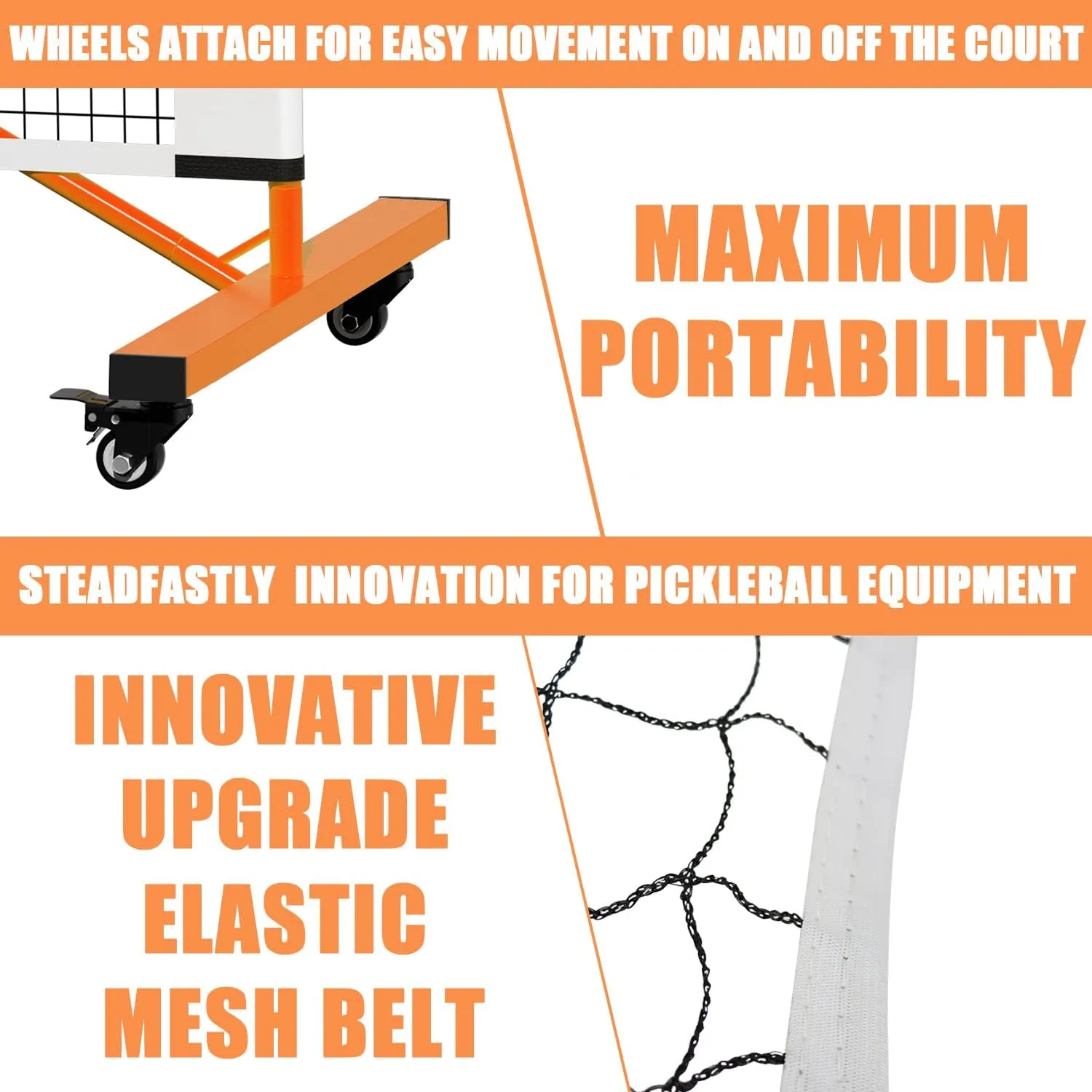 Portable Pickleball Net - 22 FT USAPA Regulation Size, Applies to Indoor & Outdoor & Driveway, Pickle Ball Net System with Carrying Bag