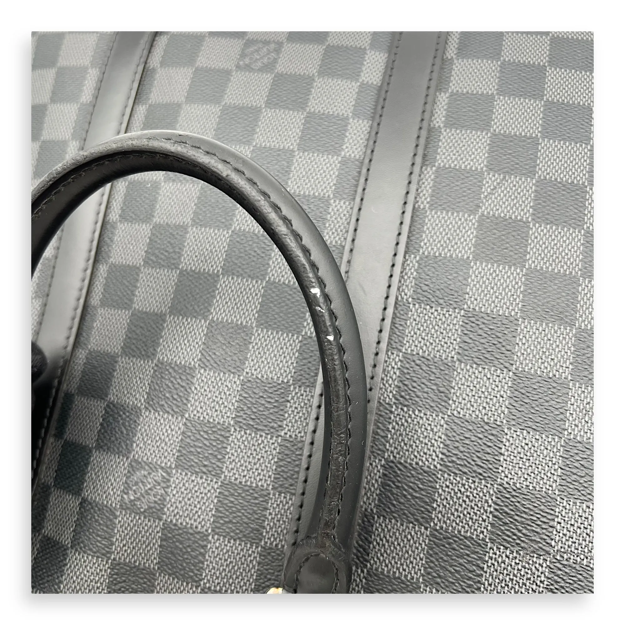 Porte Document Top Handle Bag Graphite in Coated Canvas, Silver hardware