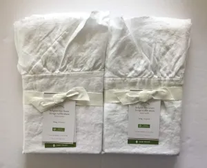 Pottery Barn Belgian Flax Linen Fringe Ruffle Sham~King~Set of Two~*White*