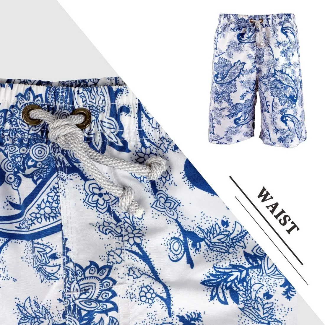 PREFER TO LIFE Men's Board Shorts, Quick Dry Swimwear Beach Holiday Party Bermuda Swim Big Pants …