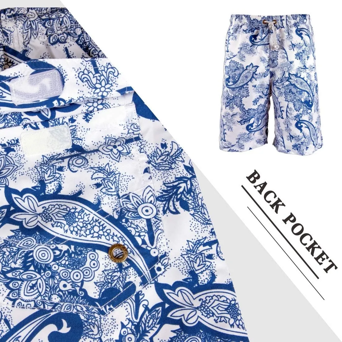 PREFER TO LIFE Men's Board Shorts, Quick Dry Swimwear Beach Holiday Party Bermuda Swim Big Pants …