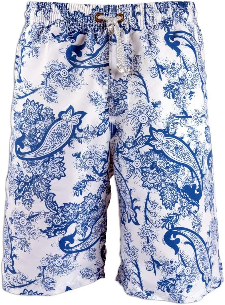 PREFER TO LIFE Men's Board Shorts, Quick Dry Swimwear Beach Holiday Party Bermuda Swim Big Pants …