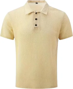 Prestigio Mesh T-Shirt, Polo Shirts for Men, Prestigio Wrinkle-Free Textured Slim Fit Tshirts, Elavure Polo Shirt