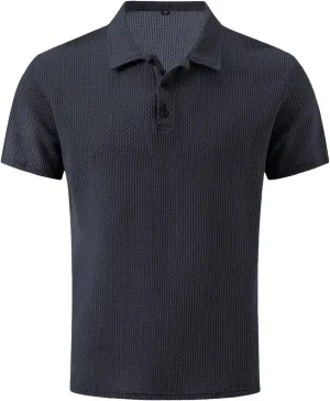 Prestigio Mesh T-Shirt, Polo Shirts for Men, Prestigio Wrinkle-Free Textured Slim Fit Tshirts, Elavure Polo Shirt