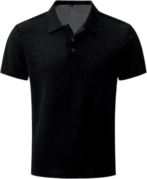 Prestigio Mesh T-Shirt, Polo Shirts for Men, Prestigio Wrinkle-Free Textured Slim Fit Tshirts, Elavure Polo Shirt