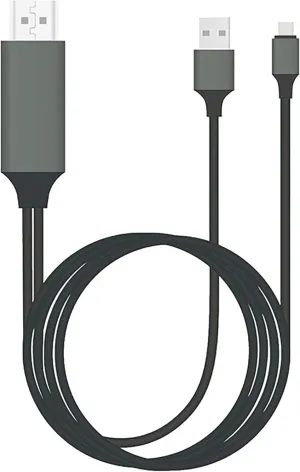 PRO USB-C HDMI Works for Samsung Galaxy A50 at 4k with Power Port, 6ft Cable at Full 2160p@60Hz, 6Ft/2M Cable [Gray/Thunderbolt 3 Compatible]