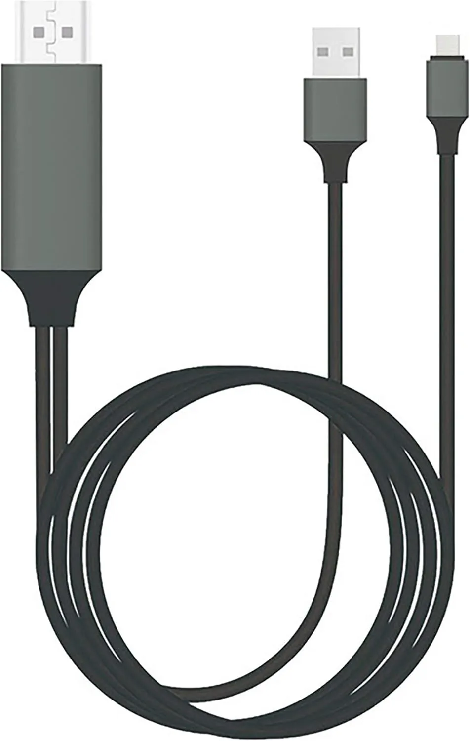 PRO USB-C HDMI Works for Samsung Galaxy A50 at 4k with Power Port, 6ft Cable at Full 2160p@60Hz, 6Ft/2M Cable [Gray/Thunderbolt 3 Compatible]