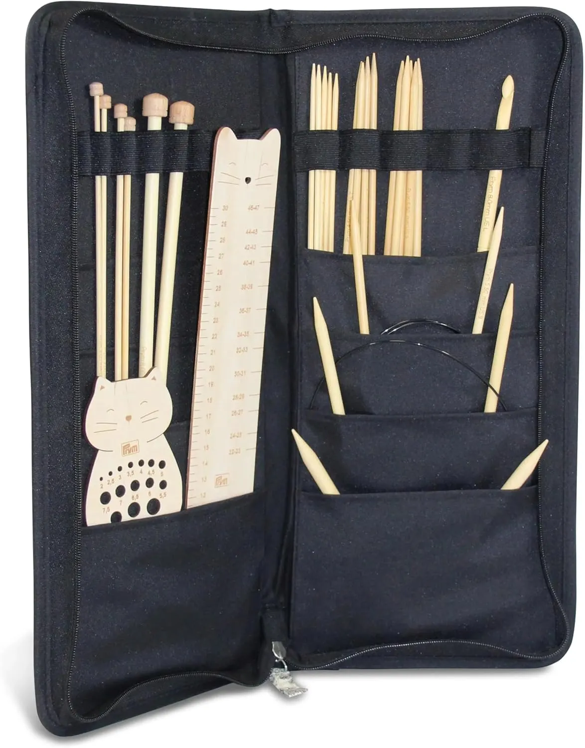 Prym Zippered Knitting Needle Case, Cream