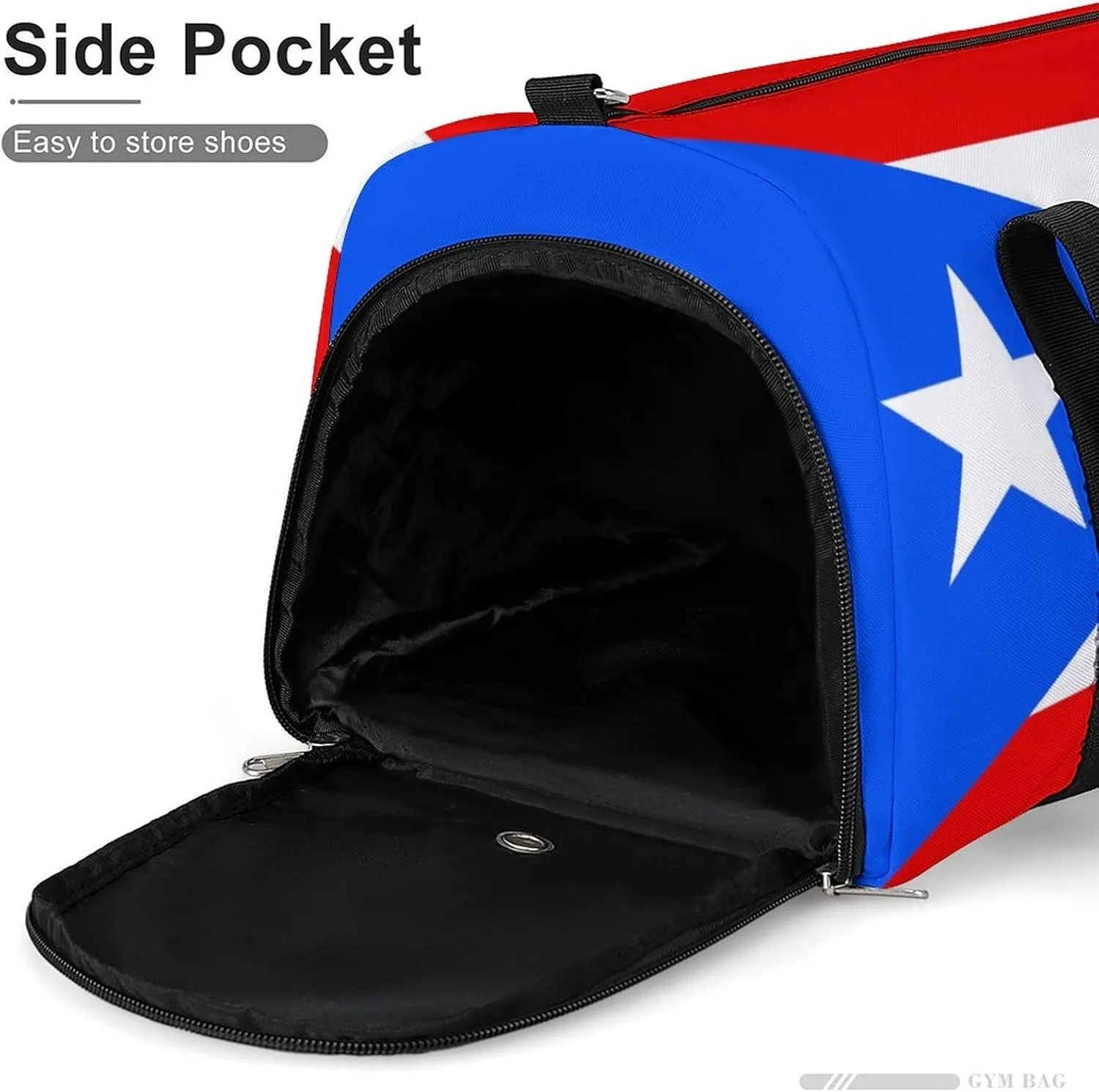 Puerto Rico Flag Duffel Bag for Men Women with Wet Pocket Shoe Compartment