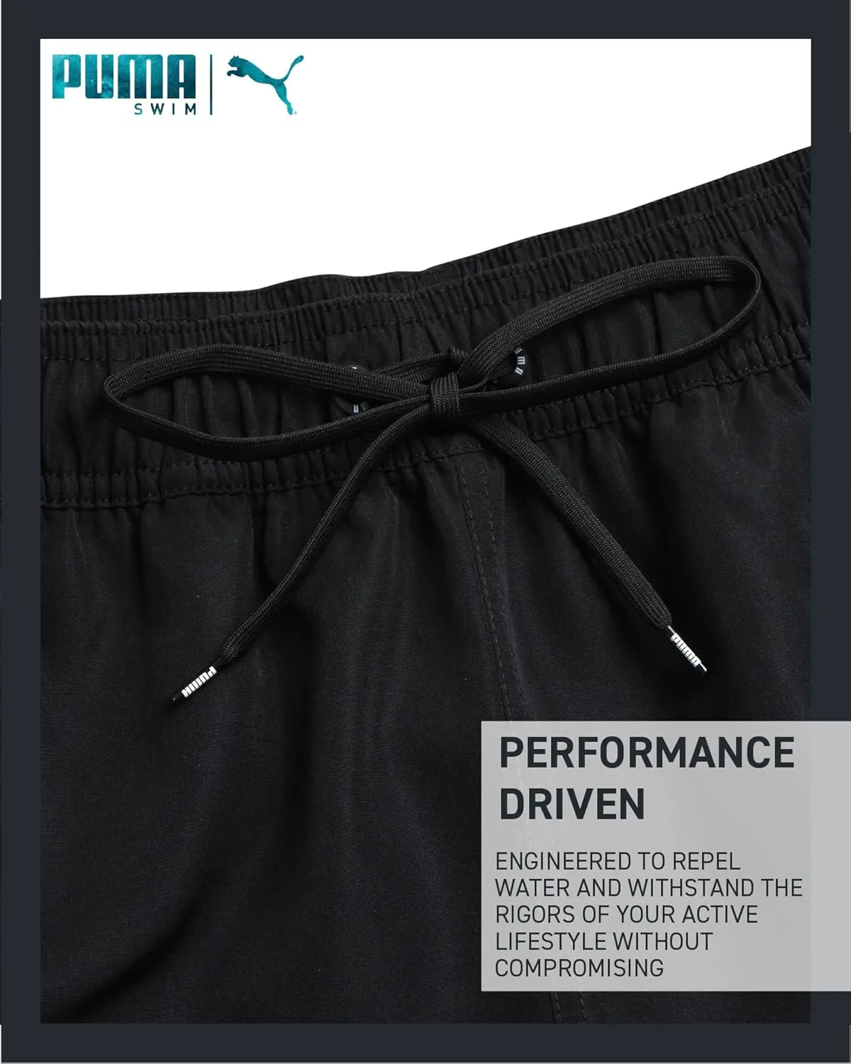 PUMA Men's Bathing Suit - Quick Dry Swimsuit Trunks with Mesh Compression Liner - 8" Inseam Swimwear (S-XL)