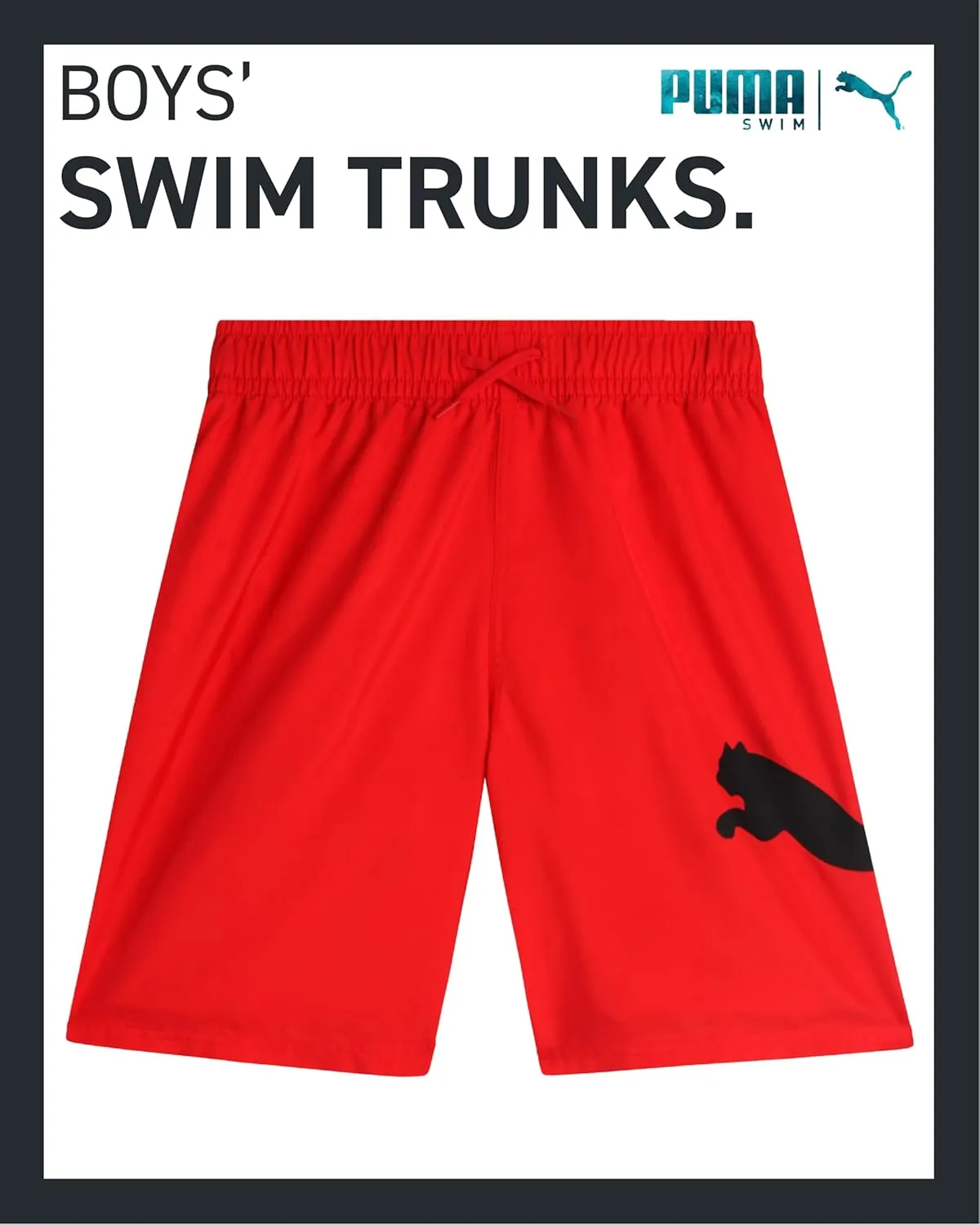 PUMA Men's Bathing Suit - Quick Dry Swimsuit Trunks with Mesh Compression Liner - 8" Inseam Swimwear (S-XL)