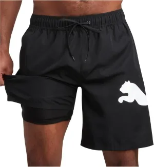 PUMA Men's Bathing Suit - Quick Dry Swimsuit Trunks with Mesh Compression Liner - 8" Inseam Swimwear (S-XL)