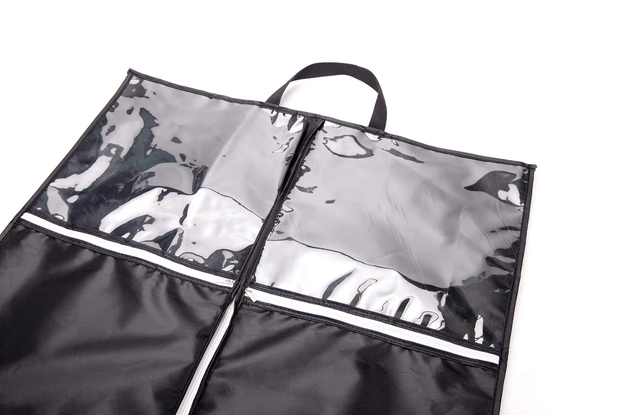 QEES 3PCS Travel Garment Bag, Heavy Duty Breathable Dance Costume Bags with Accessories Zipper Pockets, Travel and Closet Suit Storage Bags with Strong Handle JJZ310