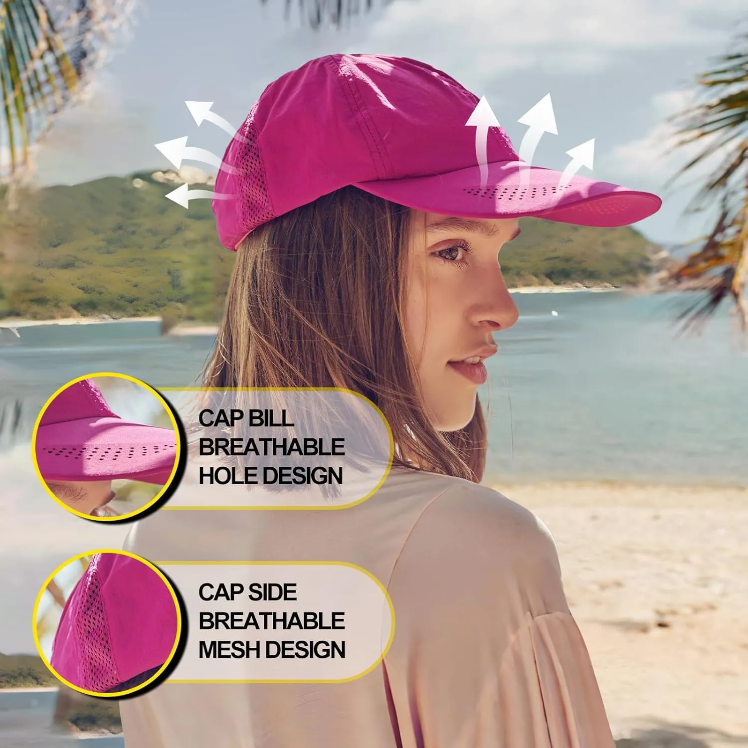 Quick Dry Baseball Cap Sun Hat Mesh Workout Hat for Outdoor Fishing Hiking Running Golf