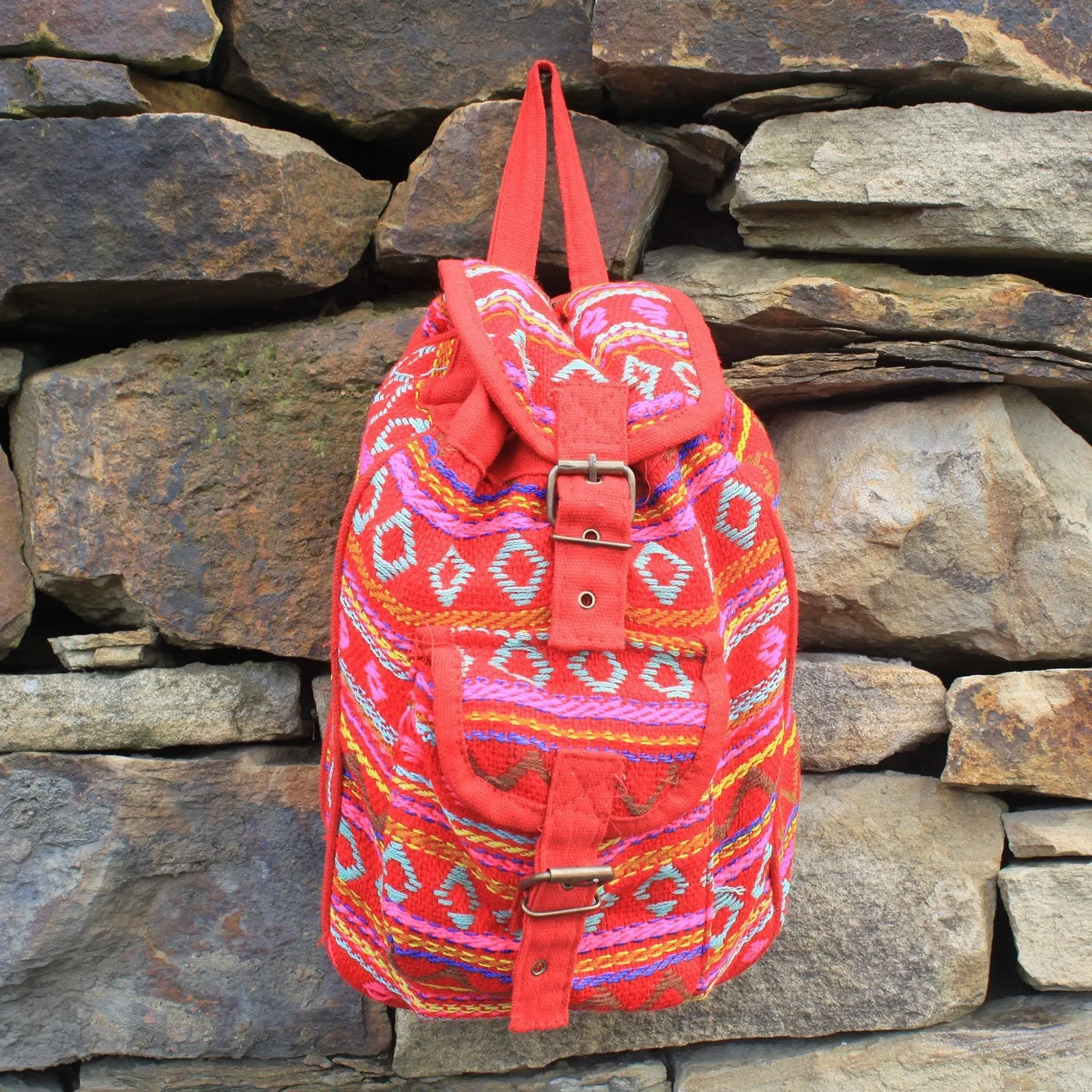 Quick shipping Nepali Early bird pricing Backpacks - Pink Red Small