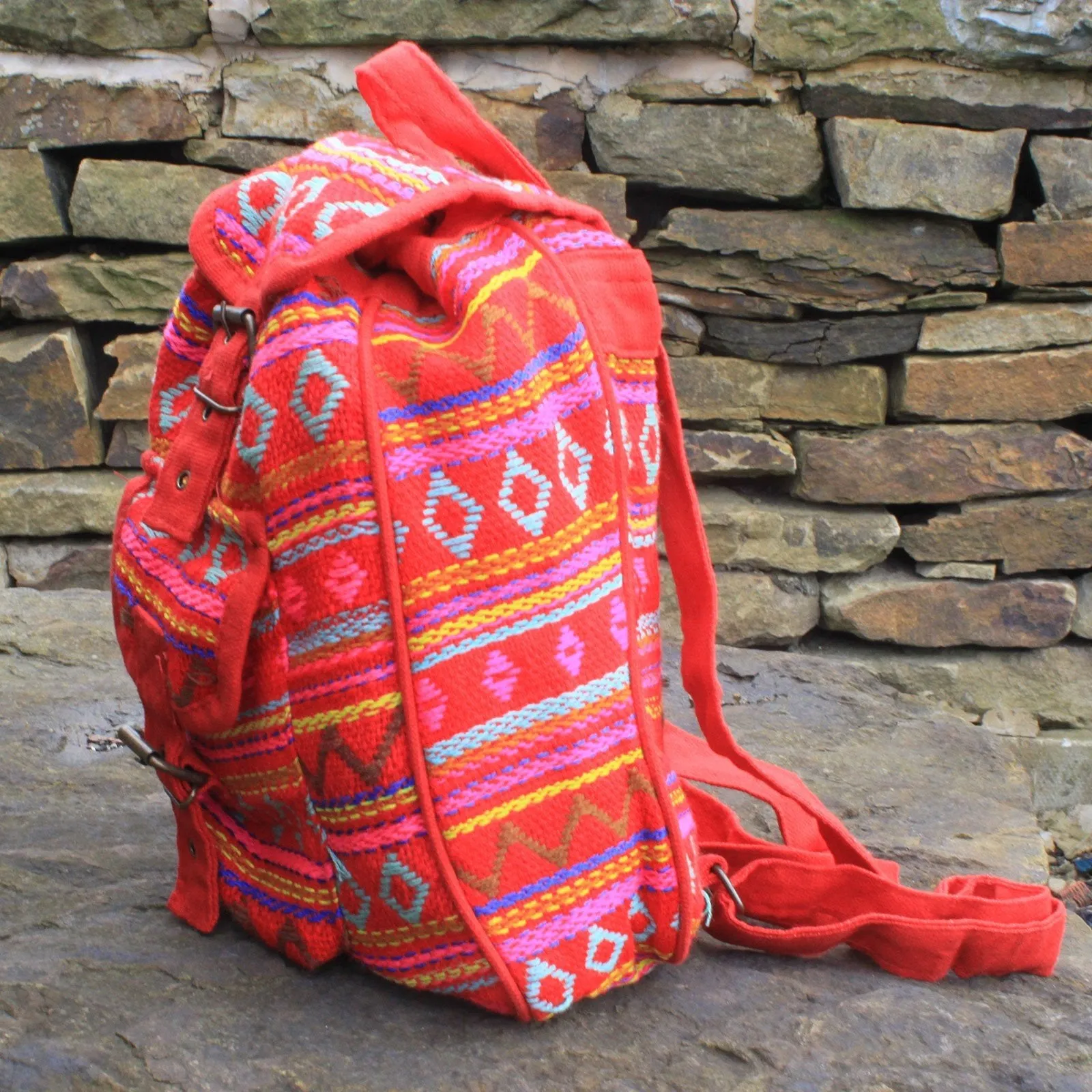 Quick shipping Nepali Early bird pricing Backpacks - Pink Red Small