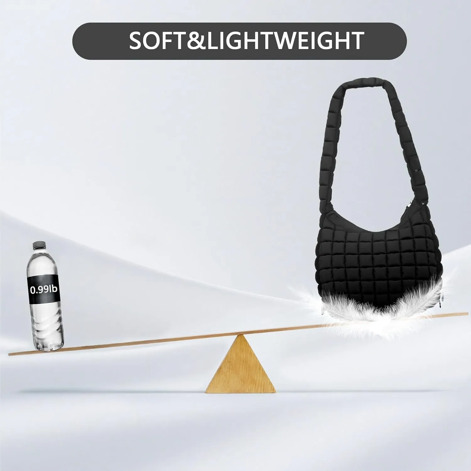 Quilted Puffer Tote Bag for Women, Lightweight Nylon Crossbody Shoulder Bag Puffy Carryall Hobo Handbag with Zippered Pockets