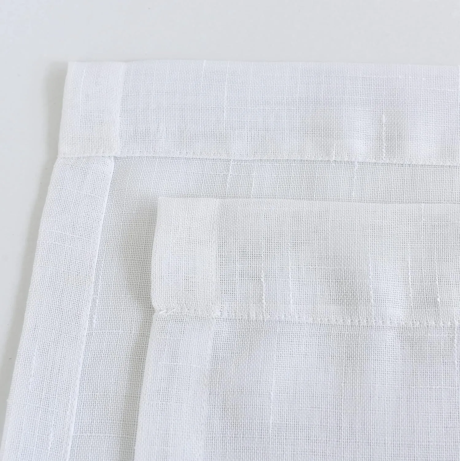 Randall Snow White Linen Sheer Curtain Panel Sets of 2 with Eyelets Open Weave Faux Linen Window Treament for Living Room Bedroom Farmhouse, Elegant Nickel Grommet Top-54x84 Inch