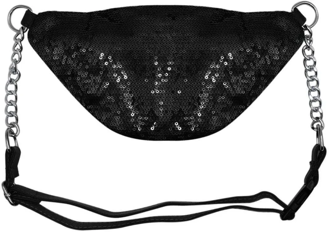 RARITYUS Sparkly Sequin Fanny Packs Glitter Waist Bag with Adjustable Strap for Women Girls Unisex
