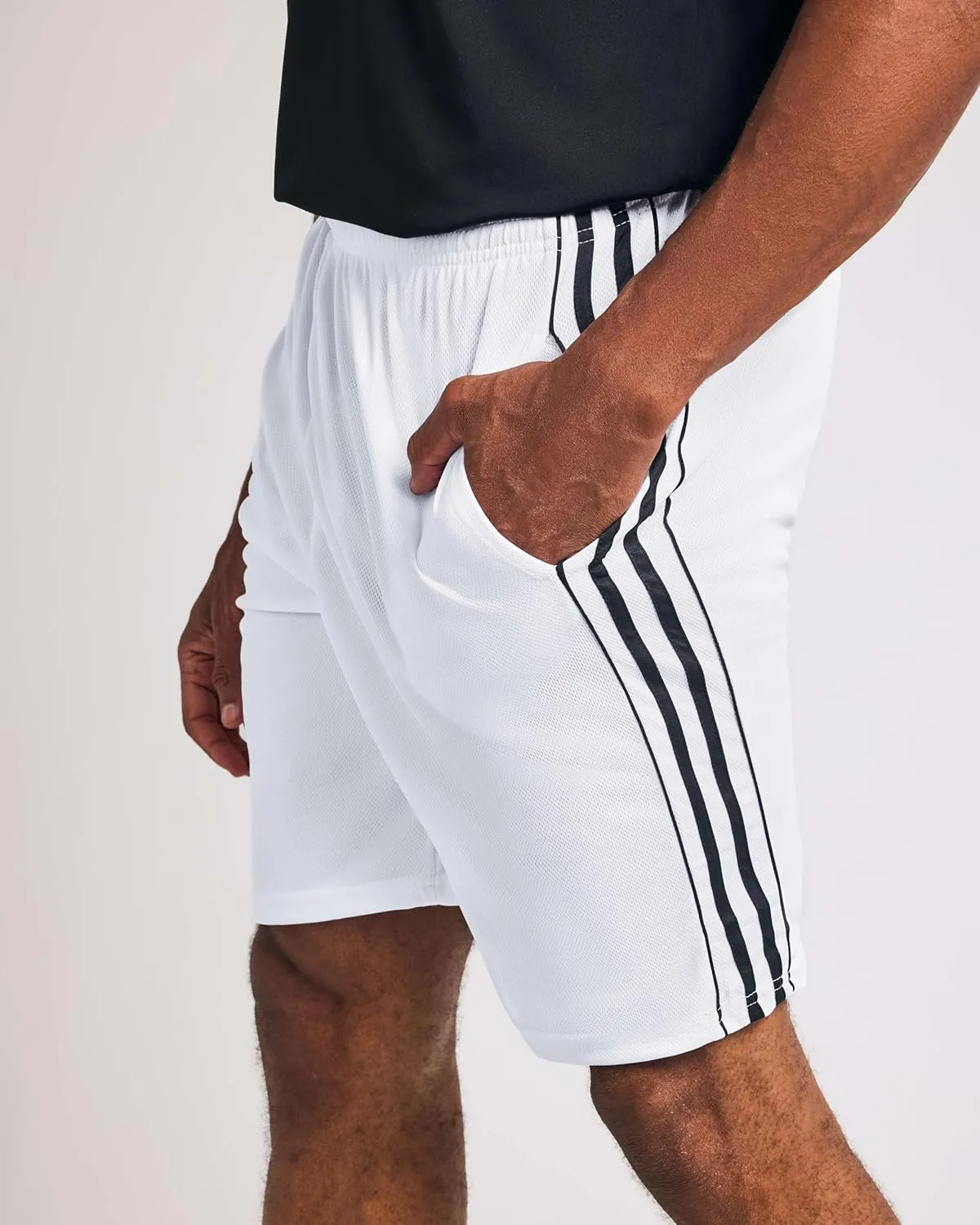 Real Essentials 5 Pack: Men's Mesh Athletic Basketball Shorts Quick Dry Activewear with Pockets
